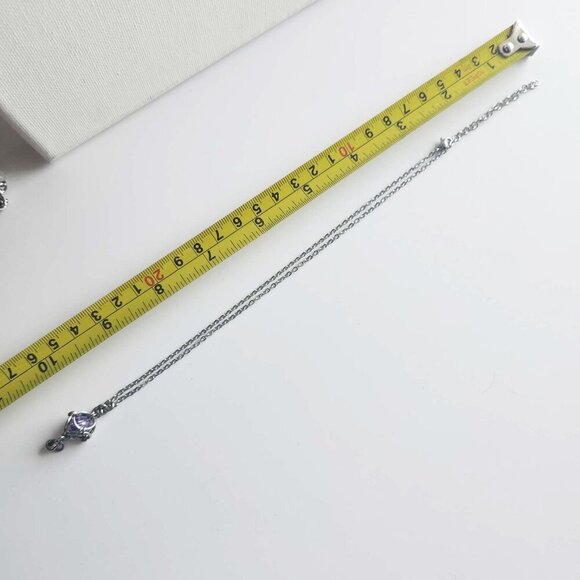 Gothic fairy purple caged pearl necklace with a small silver chain - Picture 6 of 7